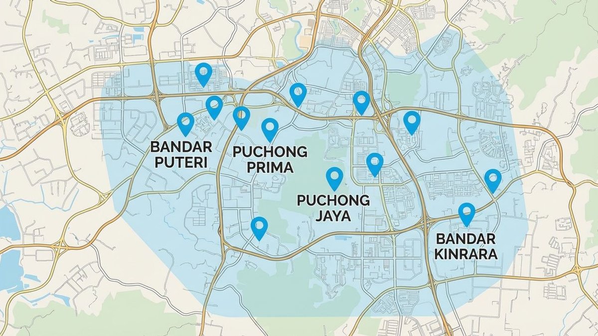 Map of Puchong service areas
